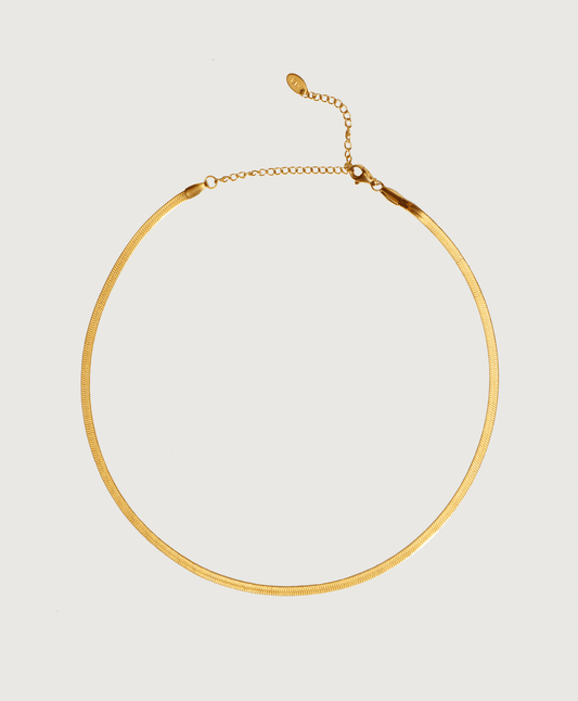 Snake Chain tarnish-free and waterproof gold necklace by Juniper Ldn